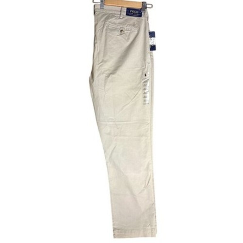 Polo Ralph Lauren Chino Pants Mens 38x32 Beige Stretch Straight Fit Flat